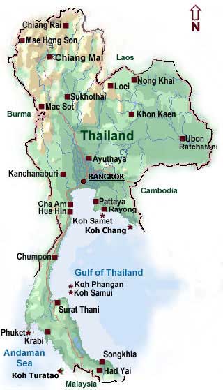 mappa della Thailandia